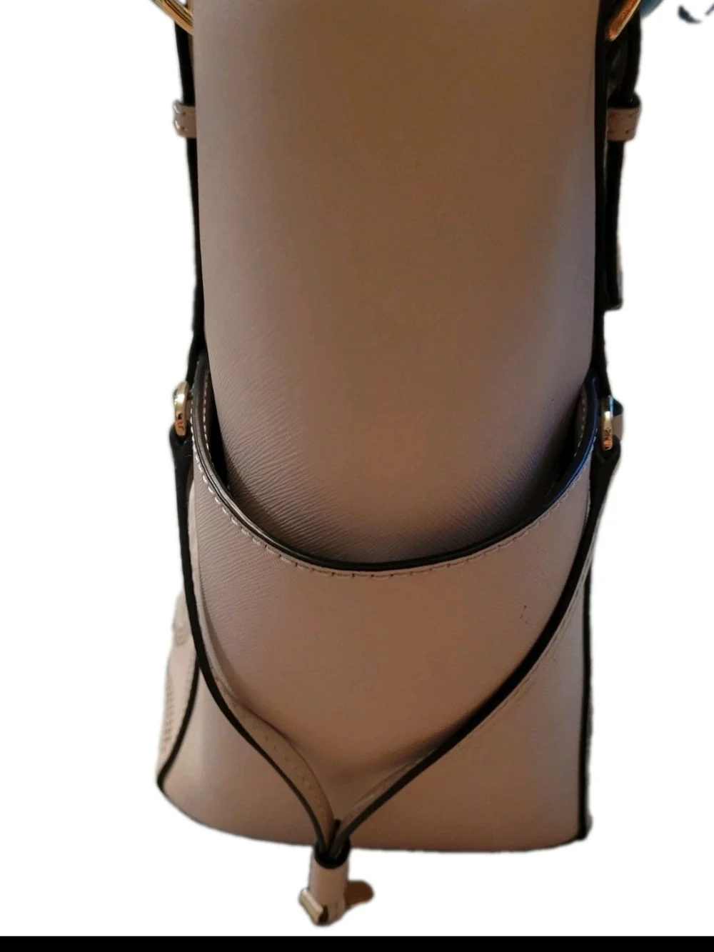 Michael Kors MK Logo Perforated Pink Blush Tote Shoulder Bag Gold Hardware